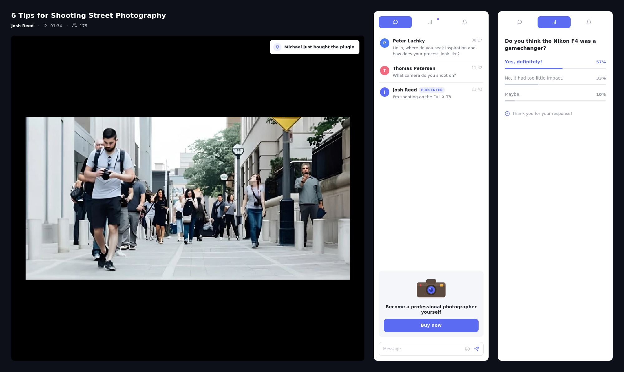 Running webinar live room