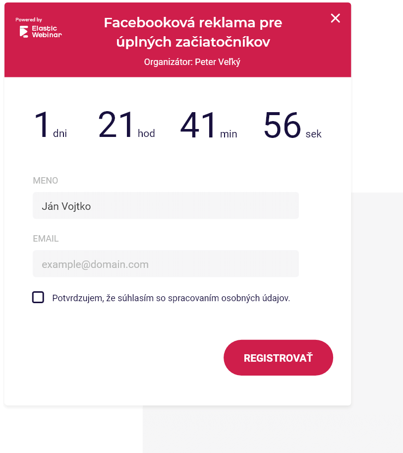 Registračné stránky pre webináre