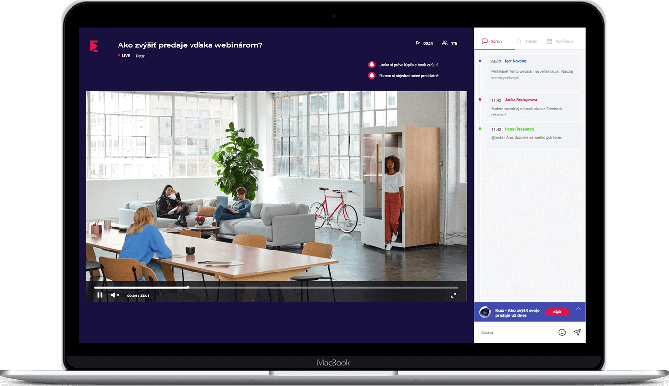 Živé vysielanie webinárov