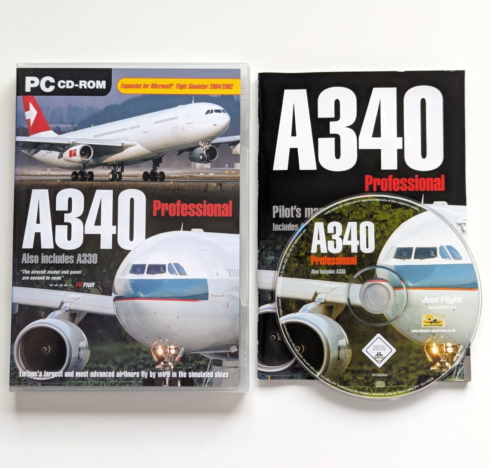 A340 Professional Microsoft Flight Simulator 2002 2004 Add-On Expansion PC Just