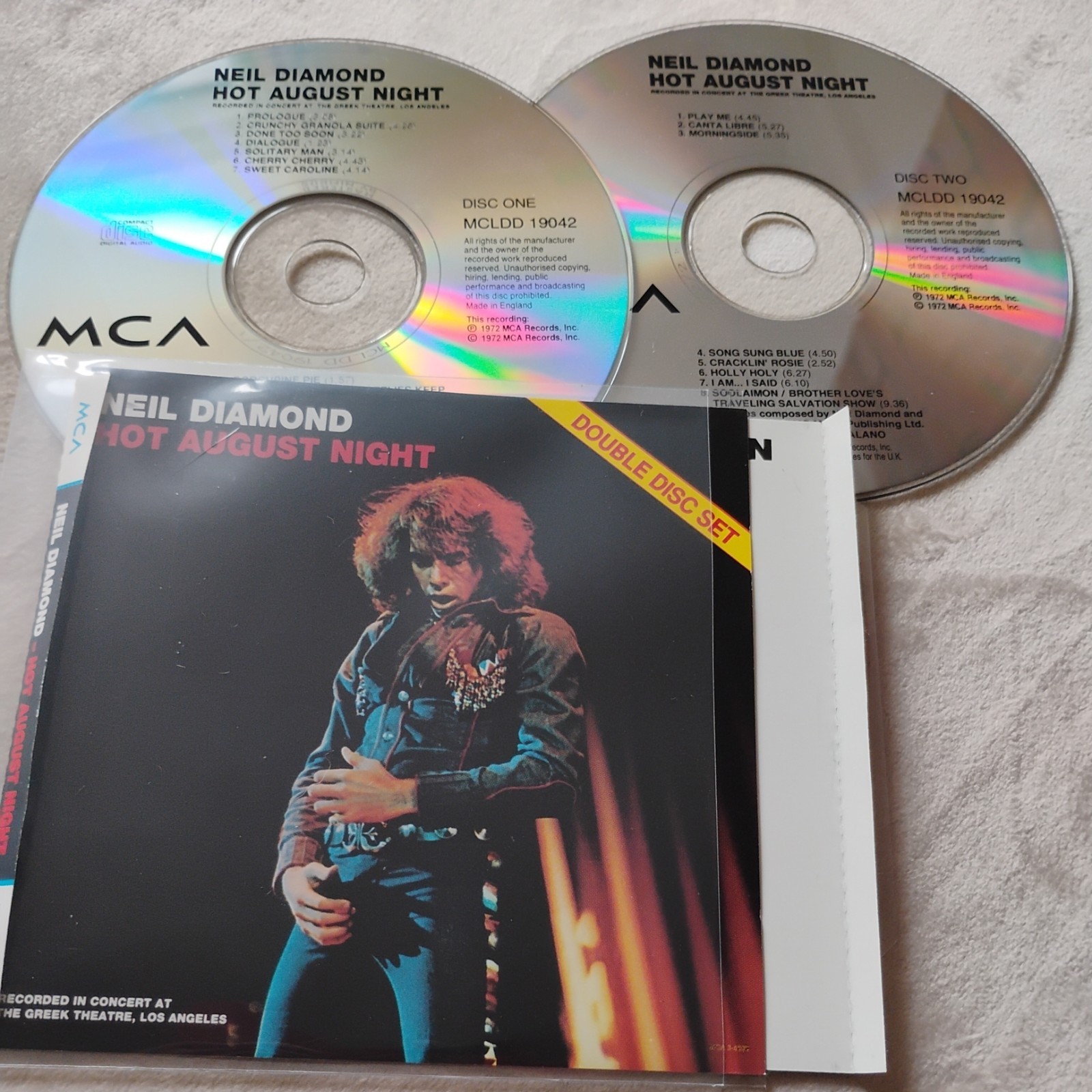 Neil Diamond Hot August Night Original Inserts Only CD 1999 Universal Music