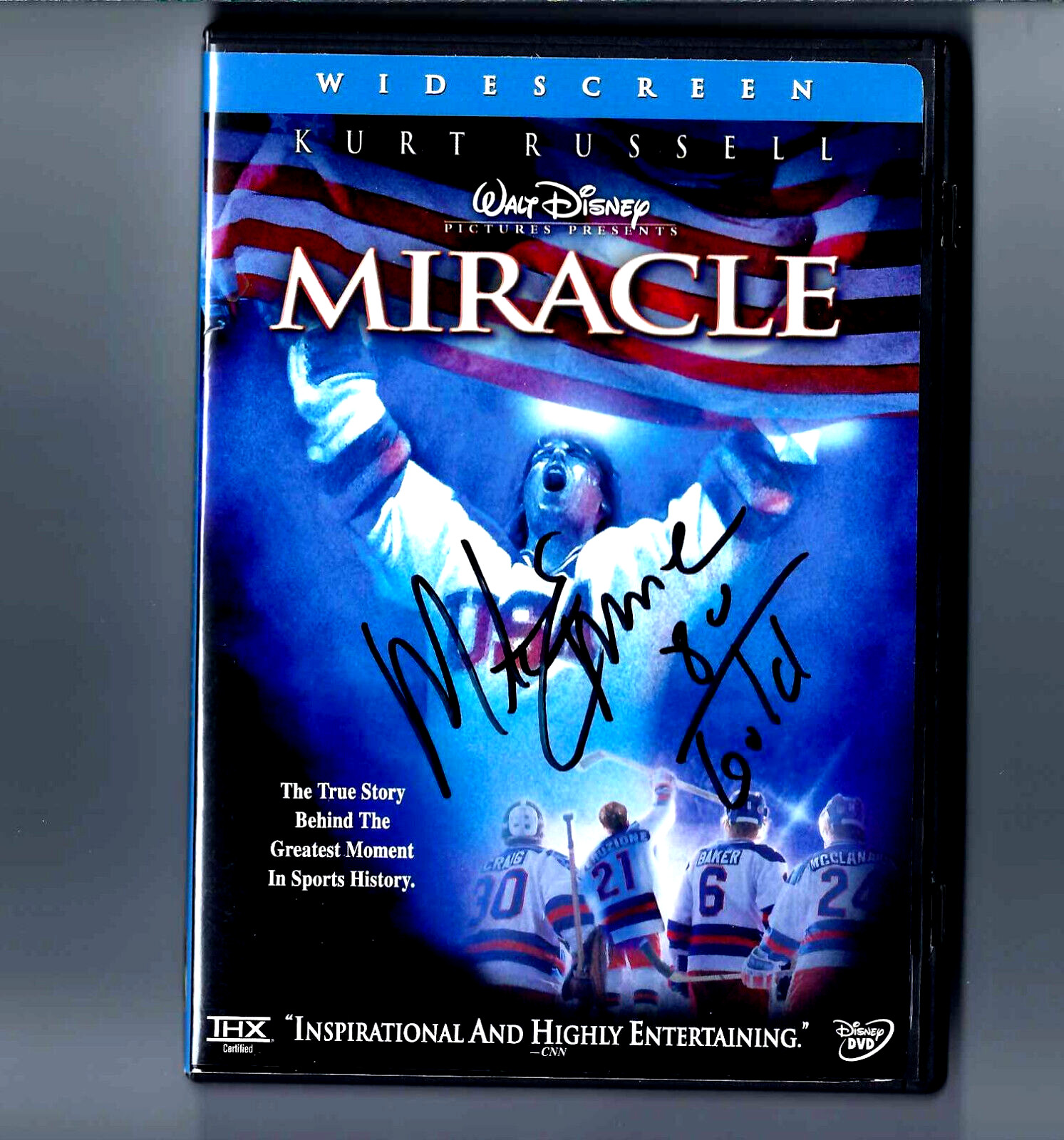 Disney Mike Eruzione USA Captain Inscribed Auto Olympic 80 Gold Miracle DVD