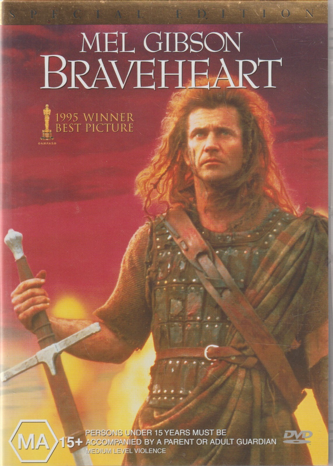 Mel Gibson Braveheart D3 DVD Region 4 Columbia 2000