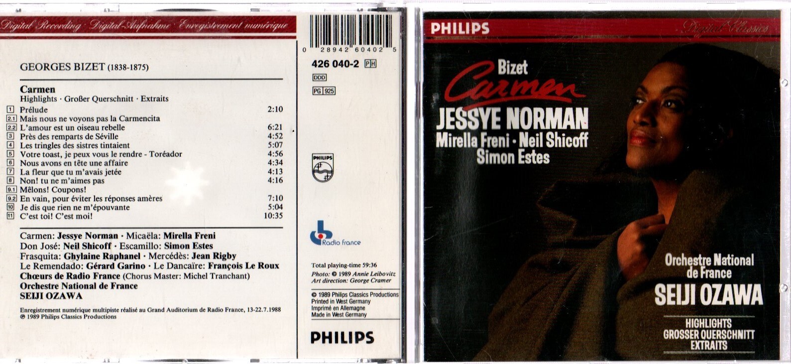 Jessye Norman Georges Bizet Carmen Highlights With CD Philips Classical, Opera