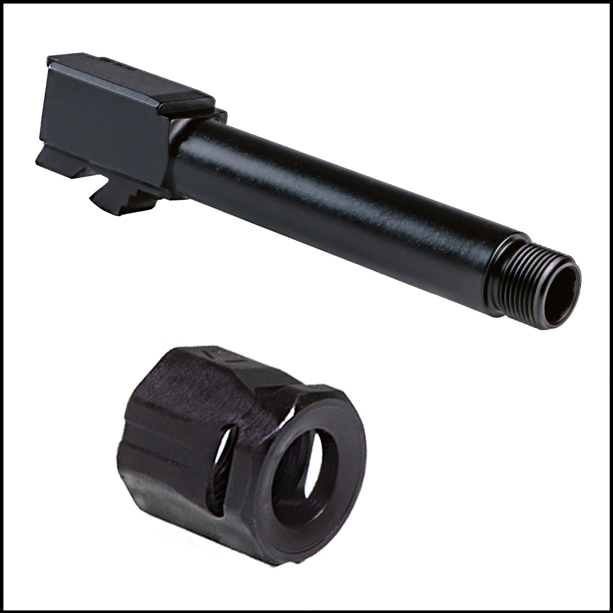 Barrel Bundle: Glock 19 Compatible Threaded Barrel + Strike Industries Micro Threaded Barrel Comp