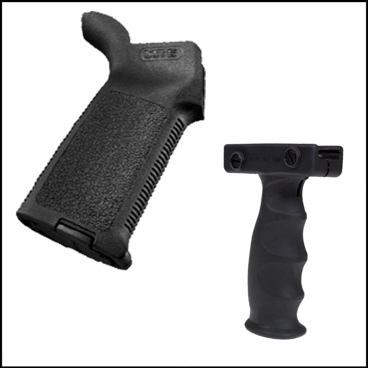 Furniture Kit: Slim Foregrip with Finger Grooves + Magpul MOE AR-15 Grip