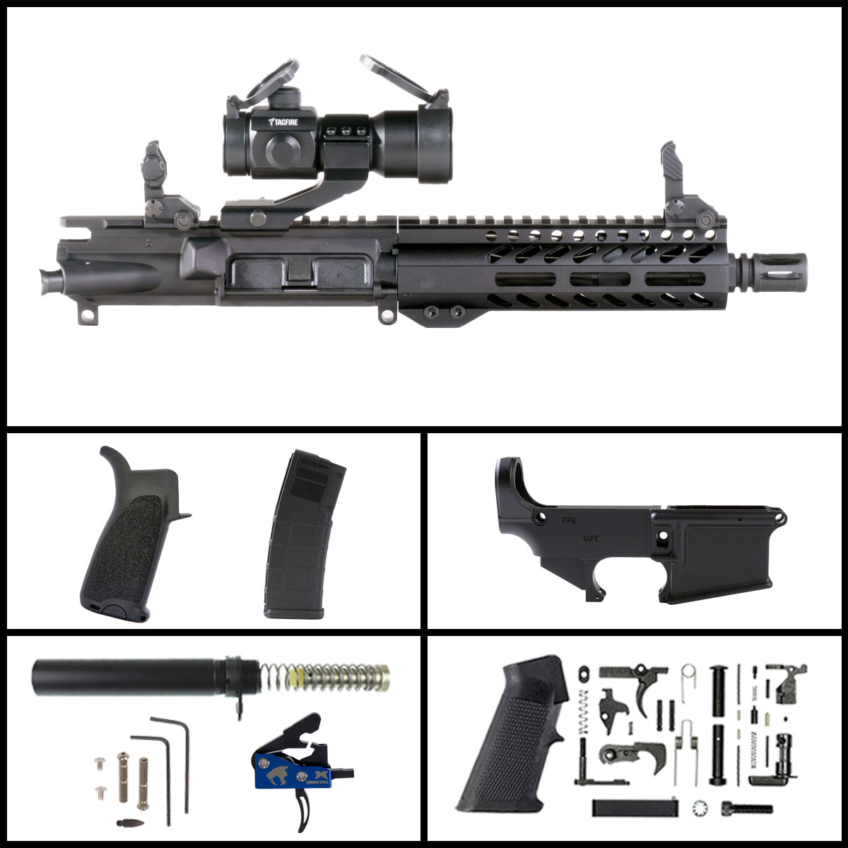 OTD 'Fast Ball' 7.5-inch AR-15 5.56 NATO Nitride Rifle 80% Build Kit