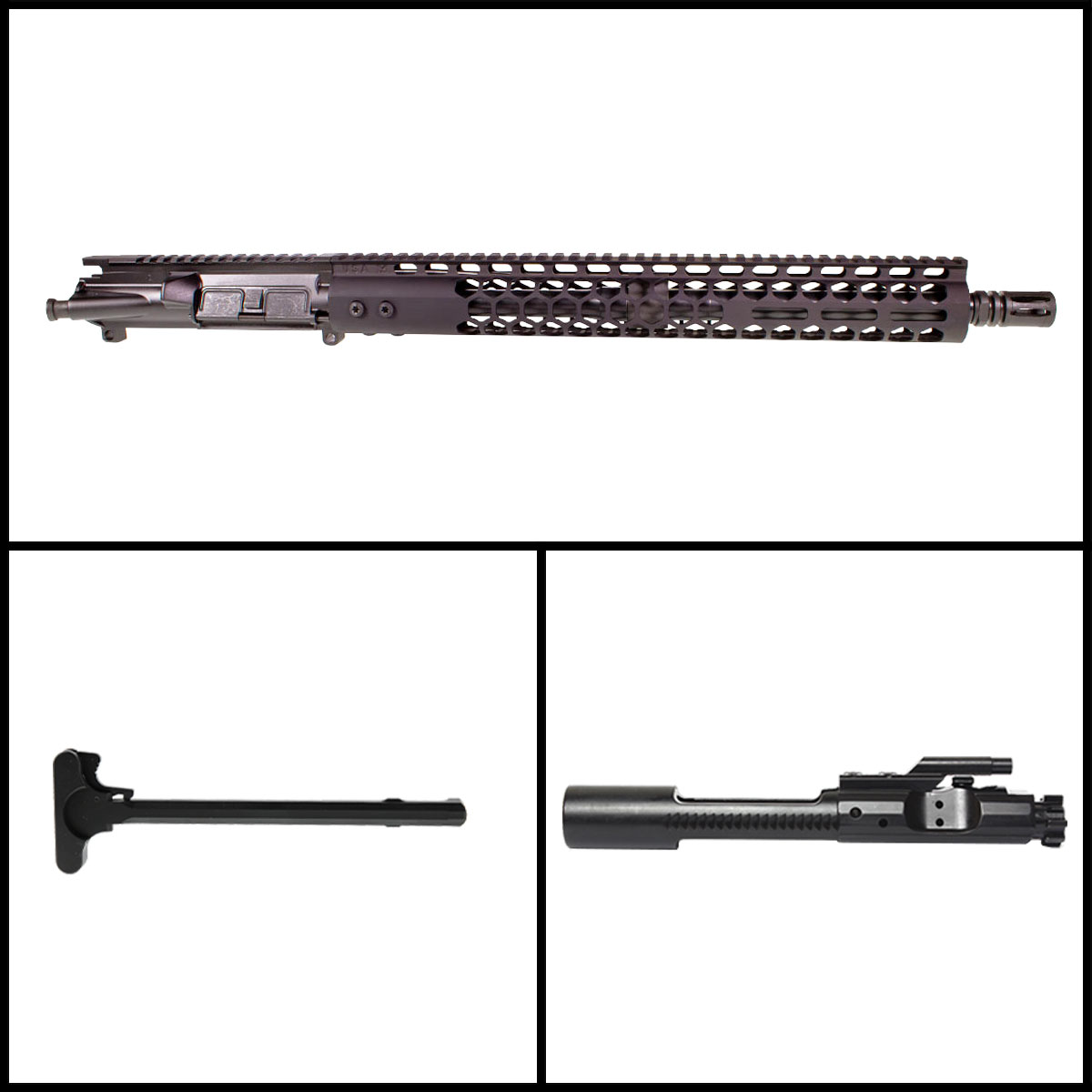 DTT 'Lightshow II - Black V2' 16-inch AR-15 5.56 NATO Nitride Rifle Complete Upper Build Kit