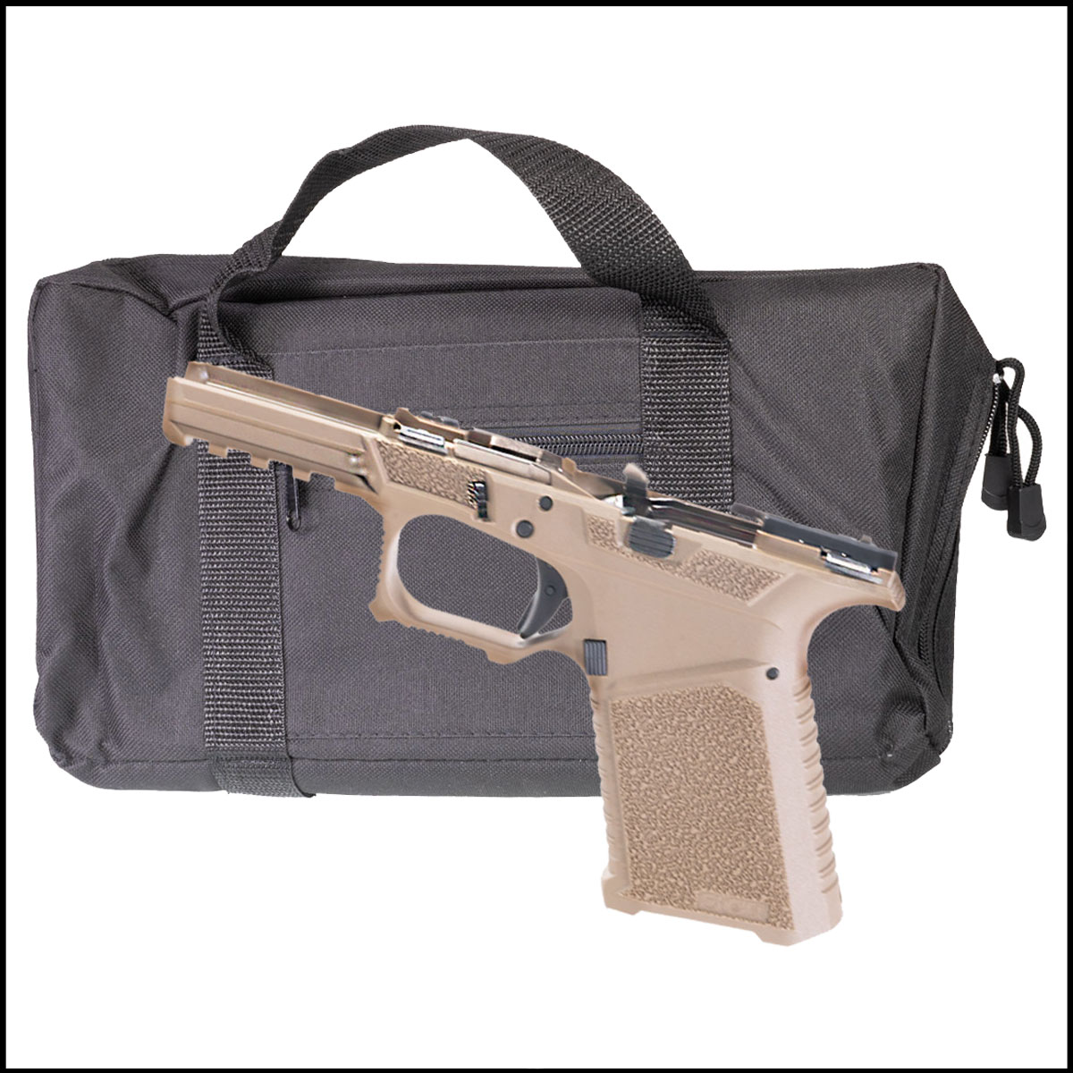 Tactical Travel Kit: SCT Manufacturing Full Frame Assembly + Davidson Defense Pistol Bag, Black