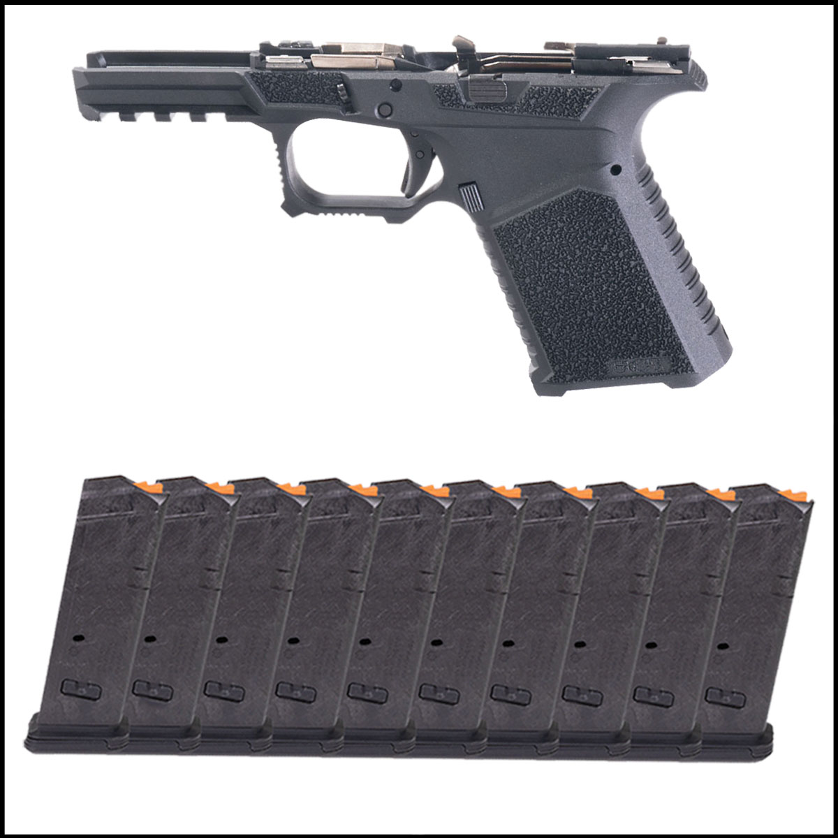 Tactical Travel Kit: SCT Manufacturing Full Frame Assembly + Magpul PMAG 10 GL9, 9x19 - Glock G19, 10 Round Capacity, 10-Pack 