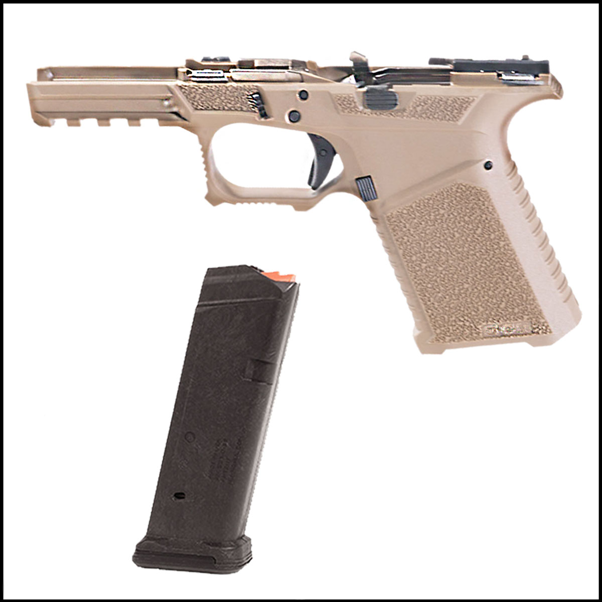 DIY Pistol Kits: SCT Manufacturing Full Frame Assembly + Magpul PMAG 17 GL9,  For Glock G19 15 Round Capacity