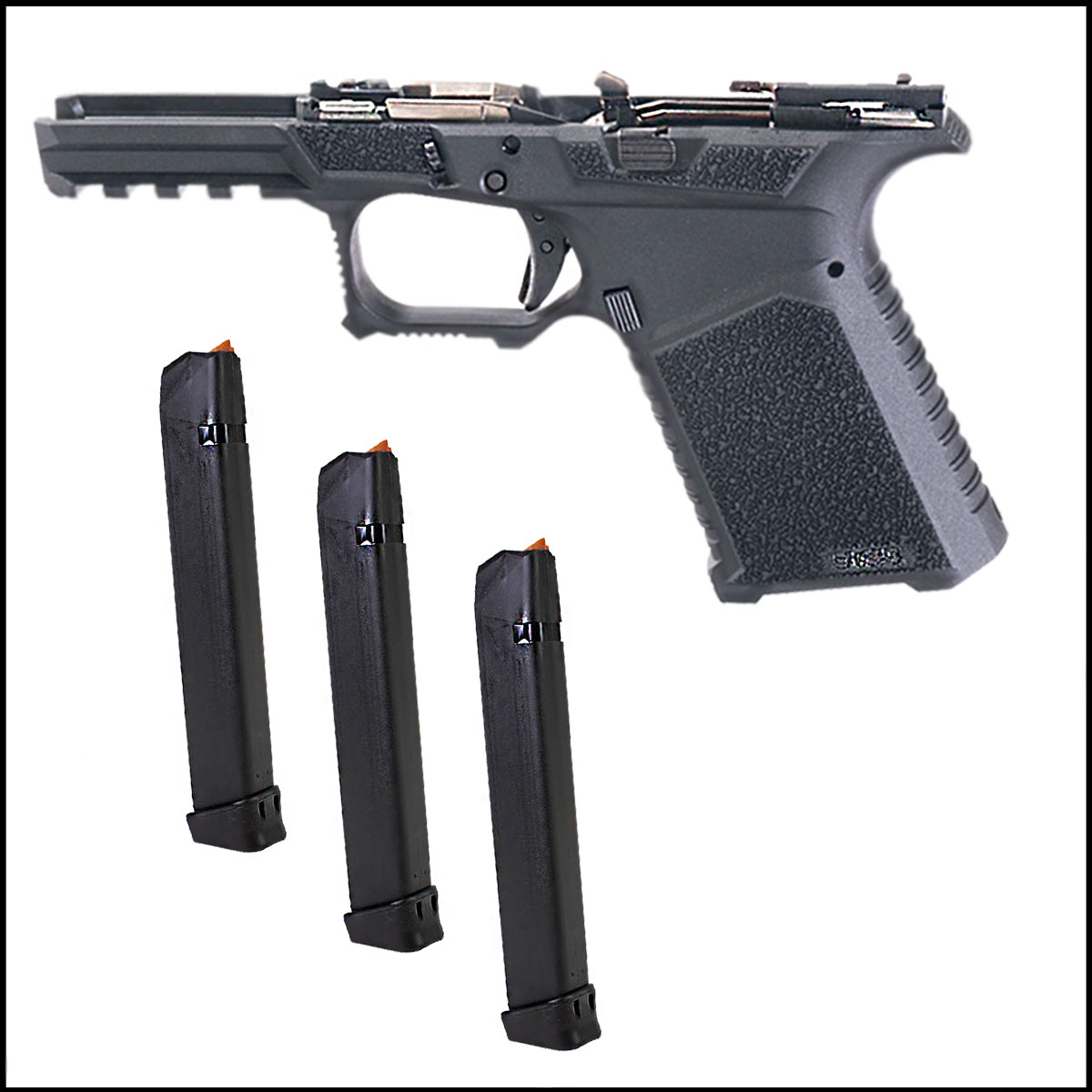 DIY Pistol Kits: SCT Manufacturing Full Frame Assembly + GLOCK Glock Magazine, 33 Round Capacit, 3-Pack