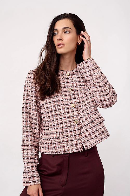 Tika Boucle Jacke - Rosa