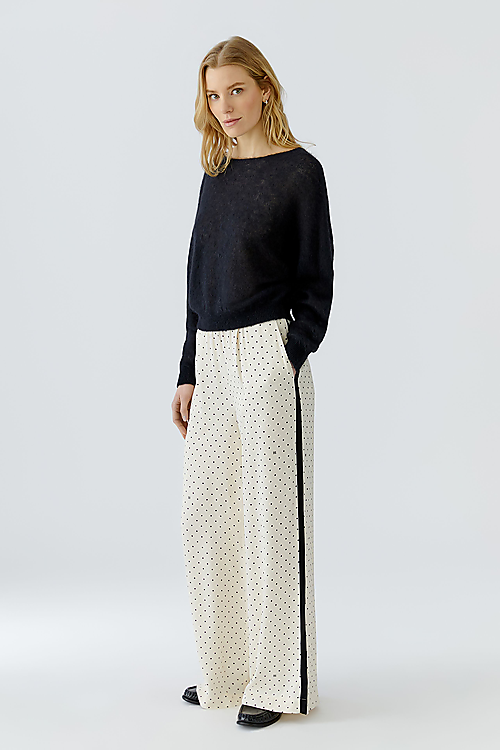 gepunktete Hose - Weiss