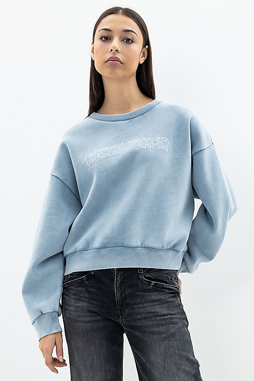 Christy verkürzter Sweatpullover - Hellblau