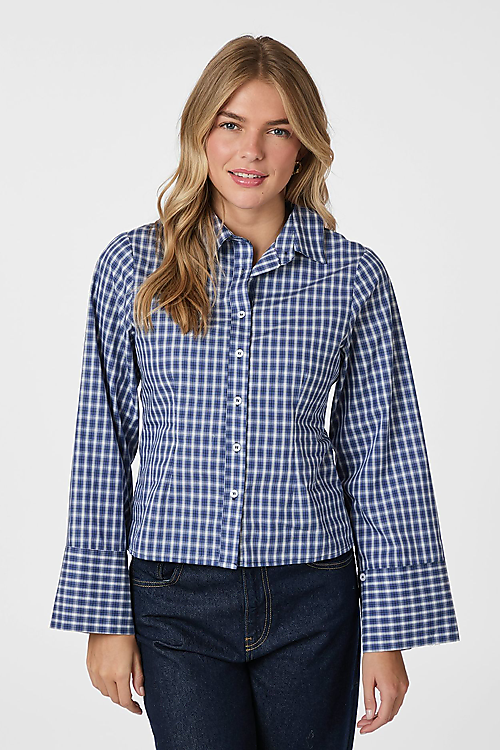 Kariertes Hemd Navyblau