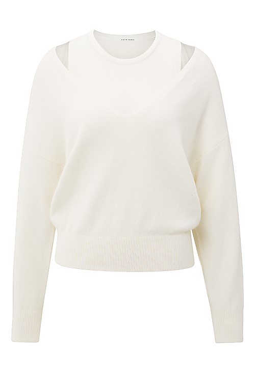 2in1 Strickpullover - Off White