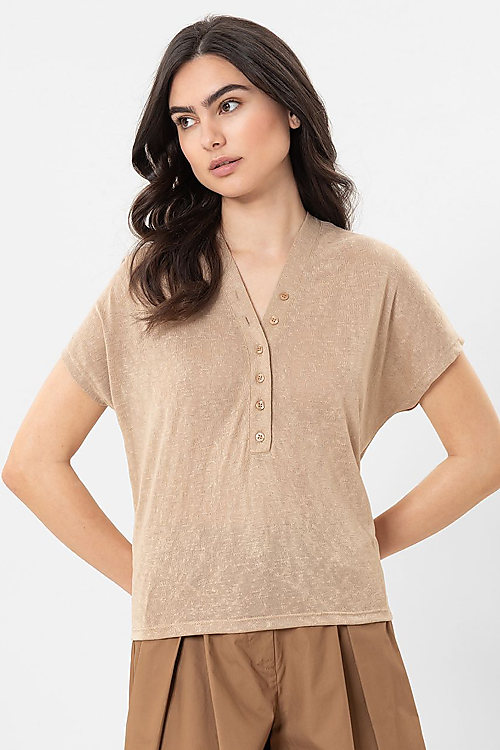 Plaire Jersey T-Shirt - Beige