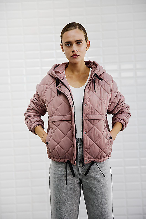 Lastrid wattierte Jacke - Rosa