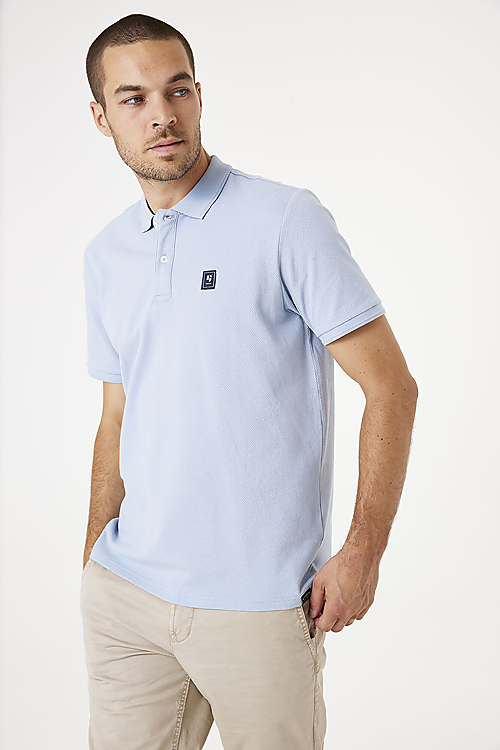 Kurzarm Polo-Shirt - Hellblau