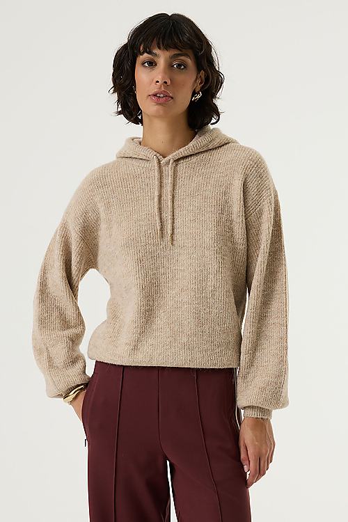 Strick-Hoody - Beige