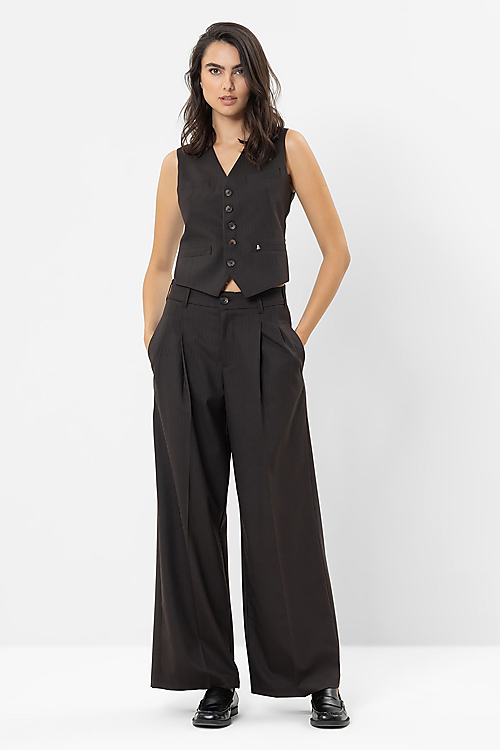 Narzissa Pinstripe Hose - Braun