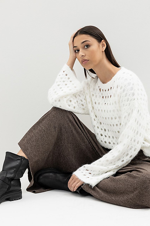 Ynez Mohair Pullover - Weiss