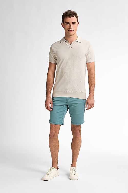 Kurzarm Polo Shirt - Beige