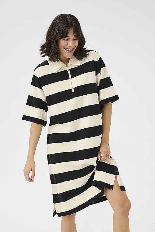 Kleid gestreift - Schwarz