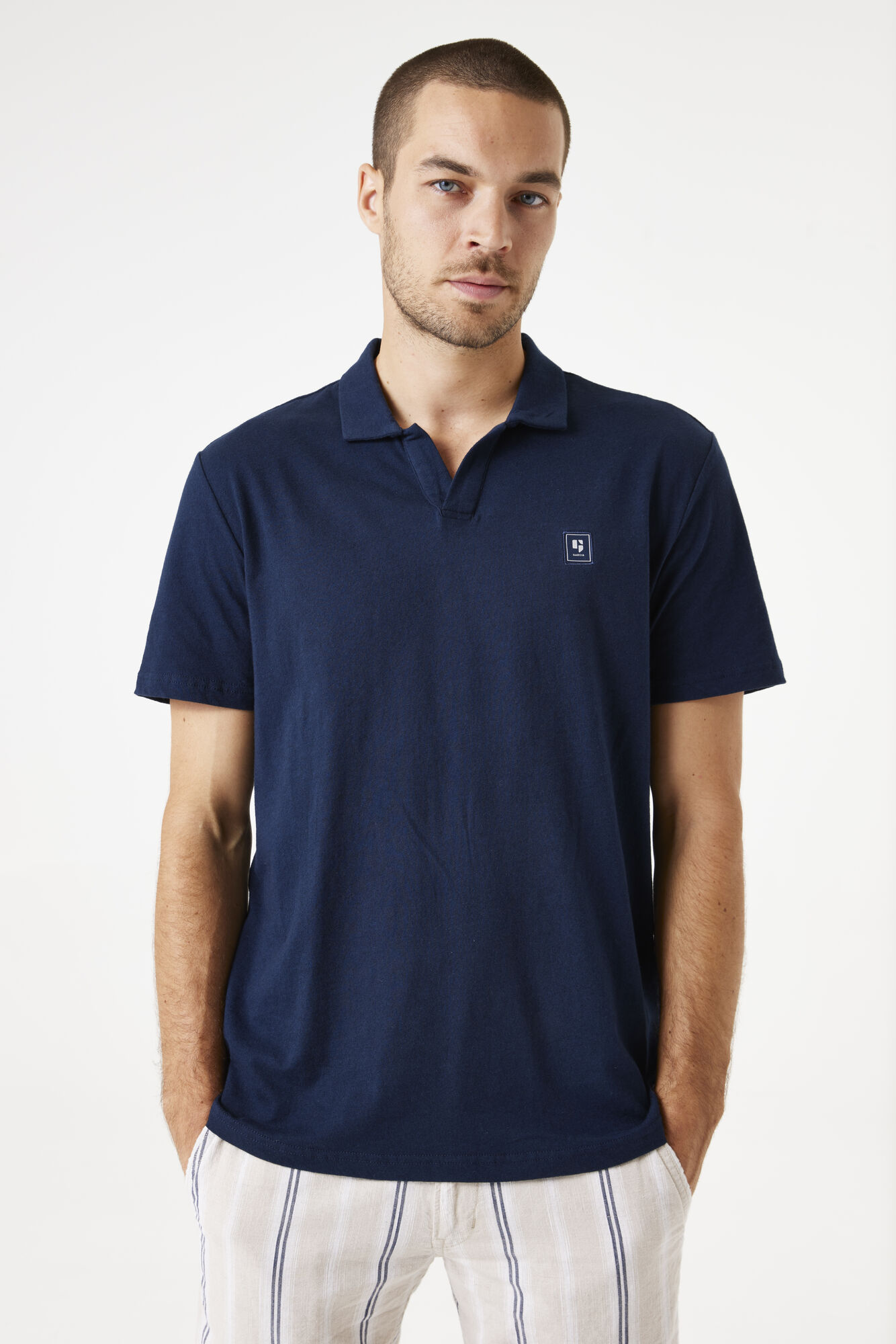 Kurzarm Polo-Shirt - Navyblau