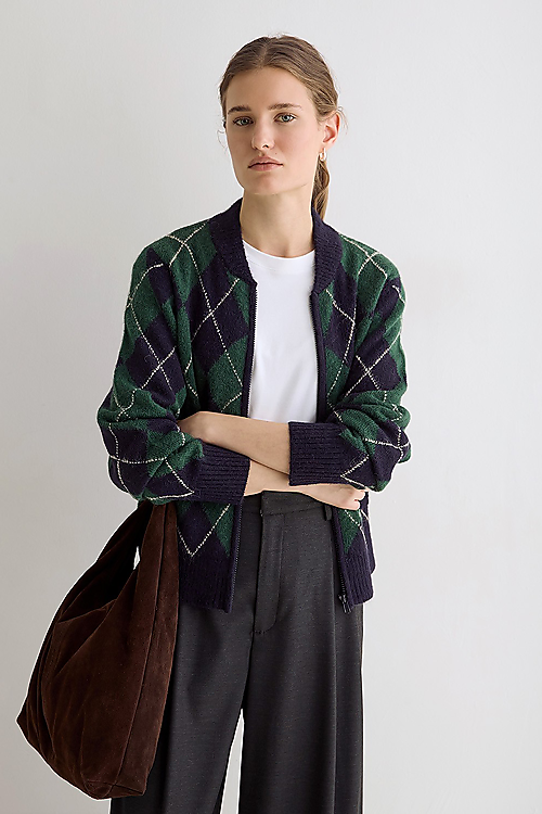 Diamond Strickcardigan - Navyblau