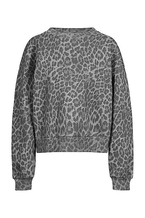Christy verkürzter Sweatpullover Leopard - Grau