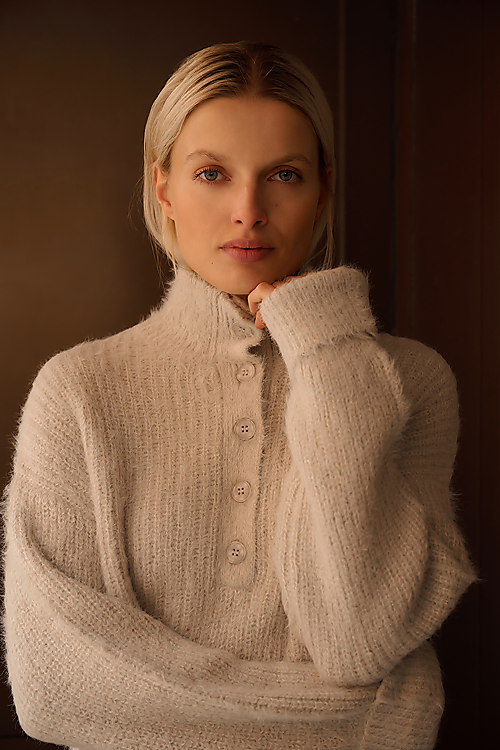 Furry Pullover cropped - Grau