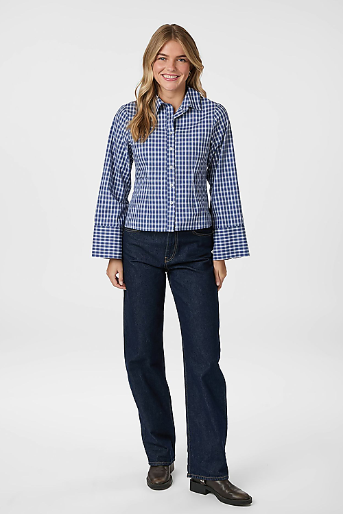 Kariertes Hemd Navyblau