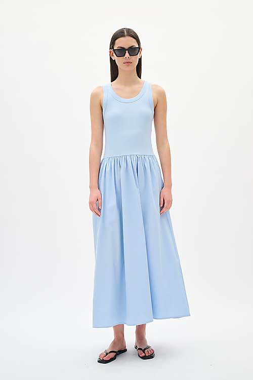 Ärmelloses Maxikleid - Hellblau