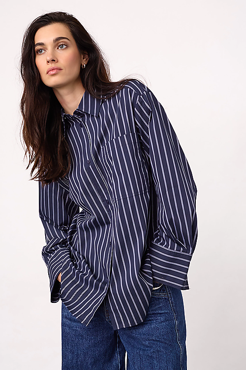 Somo gestreifte Bluse - Weiss