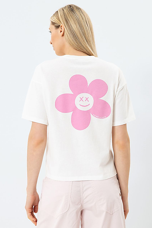 Stinella T-Shirt mit Backprint - Off White