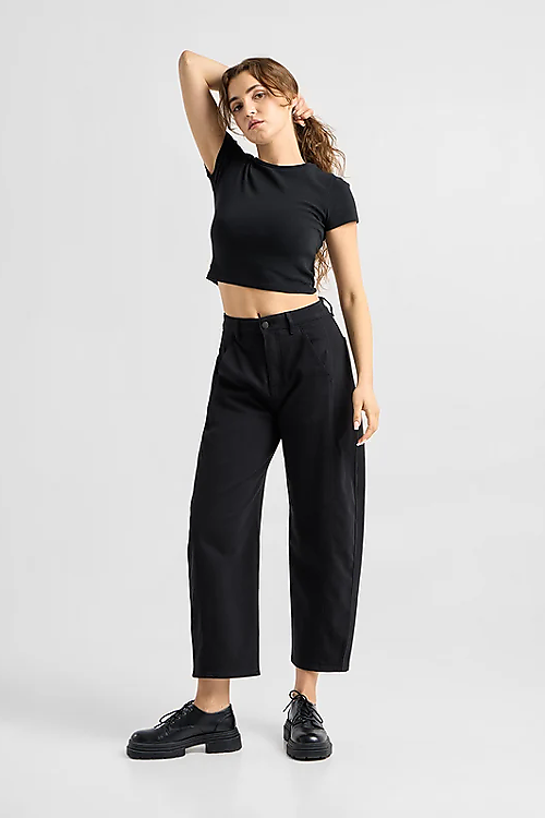 Moondust Soft Denim – Barrel leg - Schwarz