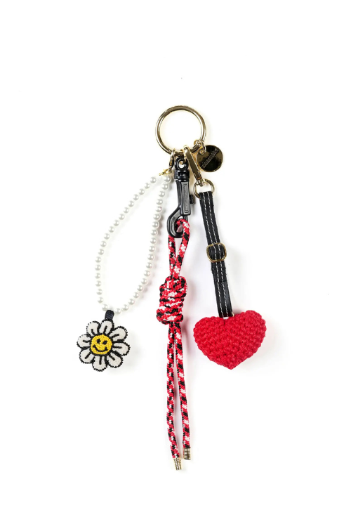 Taschen Charm Herz & Blume - Rot