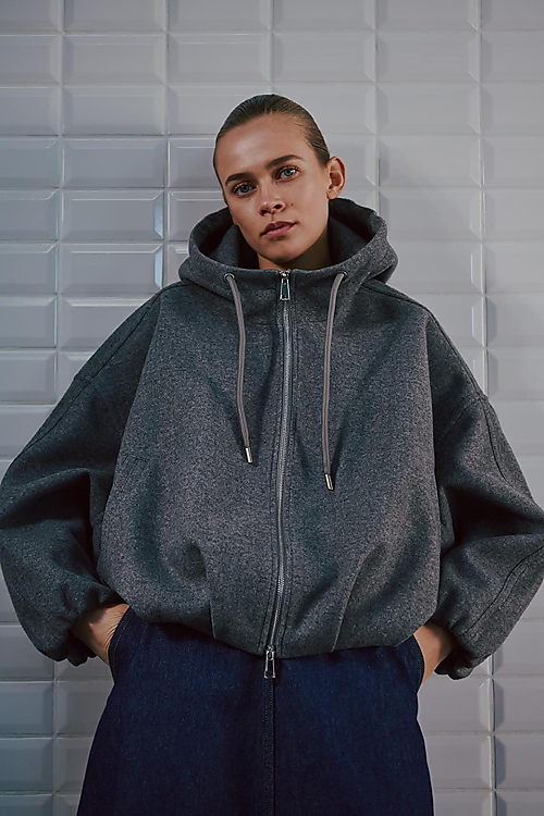 Flora Jacke mit Kapuze - Grau