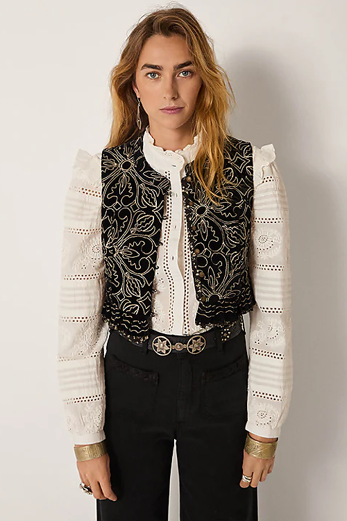 Marceline Samtweste - Schwarz