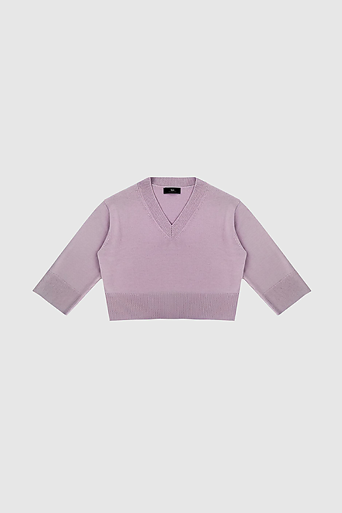 Camilla V-Ausschnitt Pullover - Lila