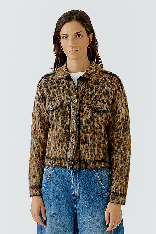 Leoparden Cardigan - Braun