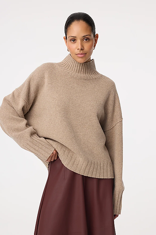 Nila Merinowolle Pullover - Braun