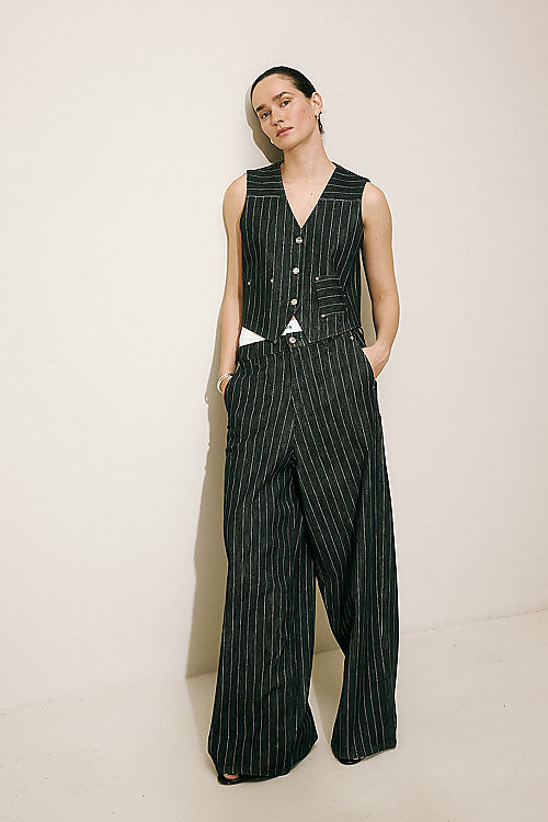 22_Over The Top Chino gestreift - Schwarz