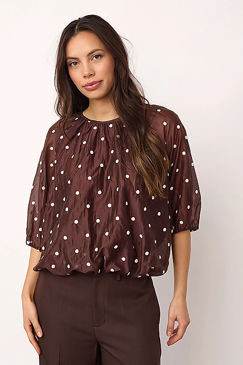 Dita Ballon Bluse Braun