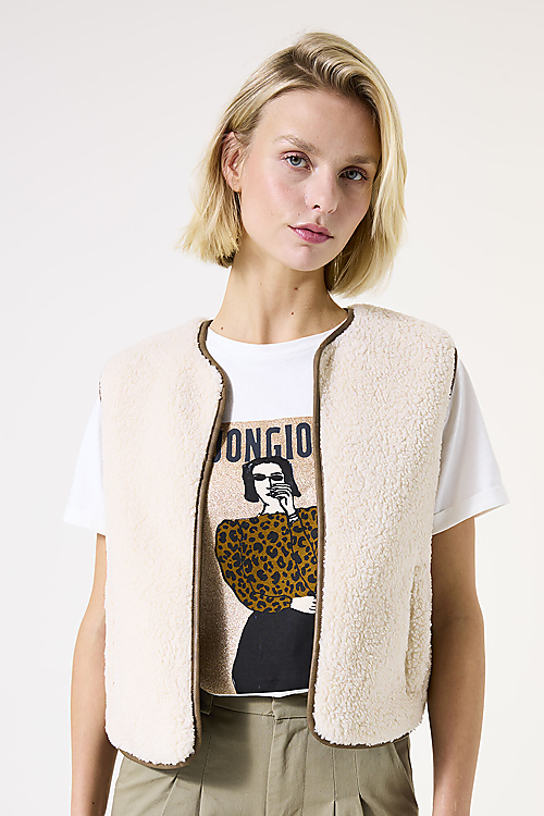 Wendeweste Teddy Beige