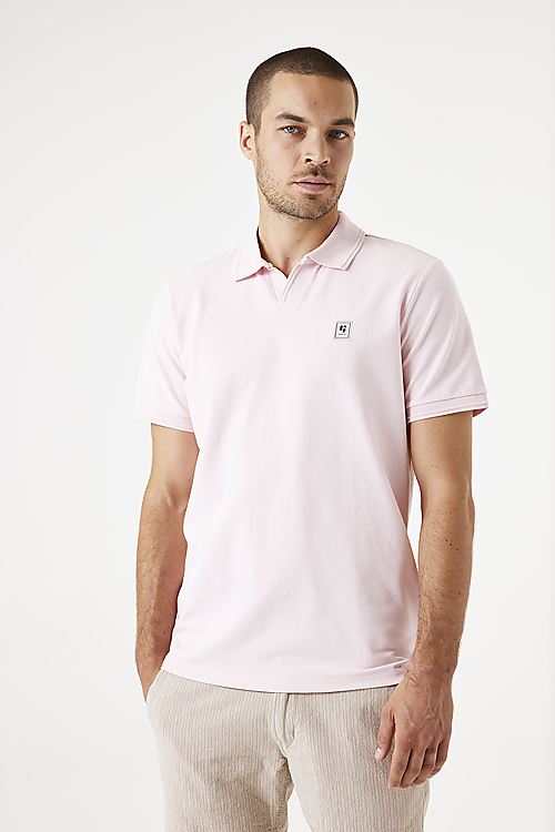 Kurzarm Polo-Shirt - Rosa