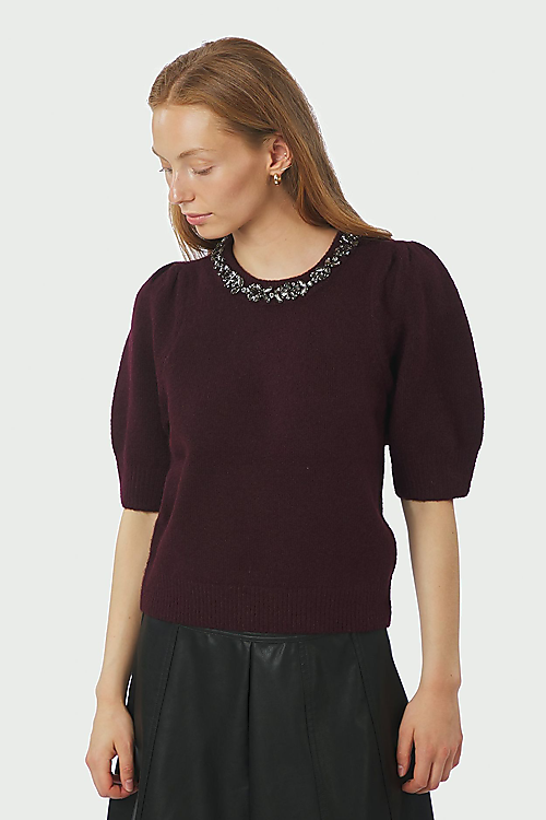 Maia Strickpullover Bordeaux