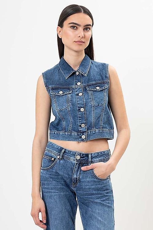 Binie Jeansweste aus leichtem Denim Jeans